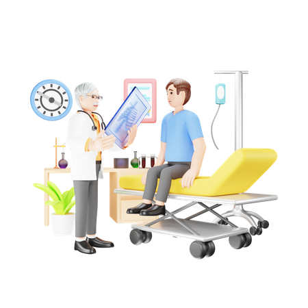 Panique de l'homme et peur du médecin  3D Icon