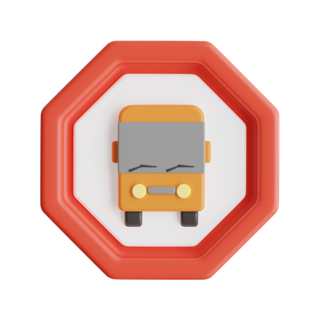 Panneau d'arrêt de bus  3D Icon