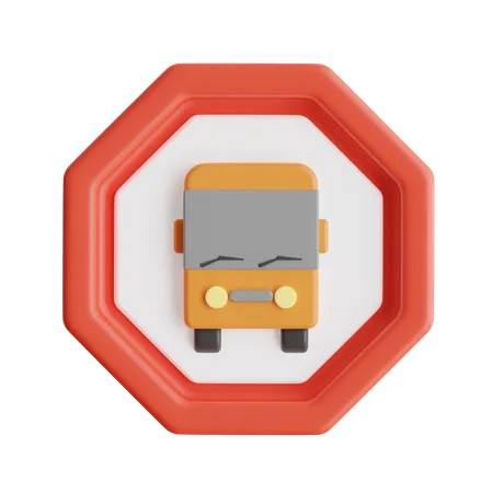 Panneau d'arrêt de bus  3D Icon