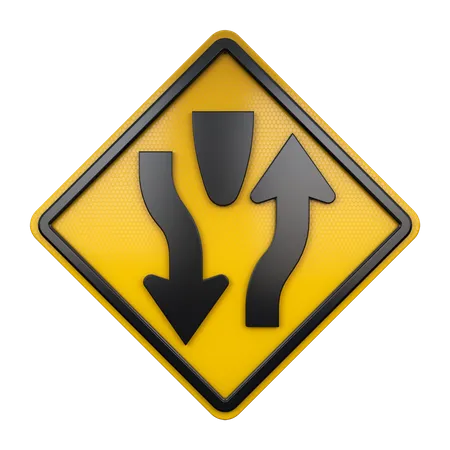 Panneau routier divisé  3D Icon