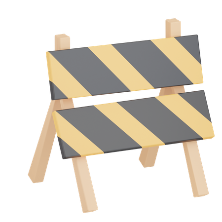 Panneau de barrière en construction  3D Icon