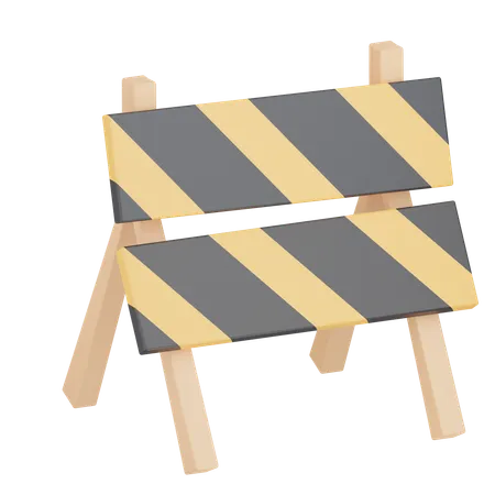 Panneau de barrière en construction  3D Icon