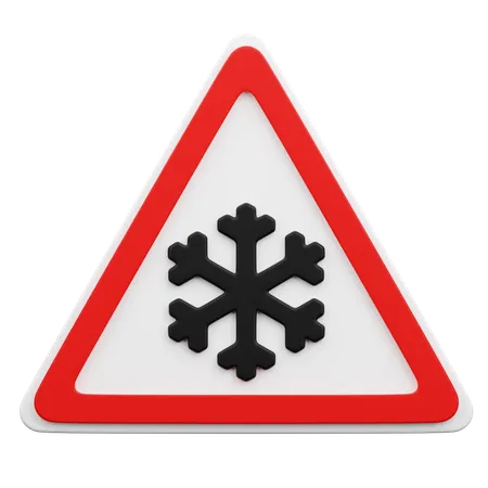 Panneau d'avertissement de neige  3D Icon