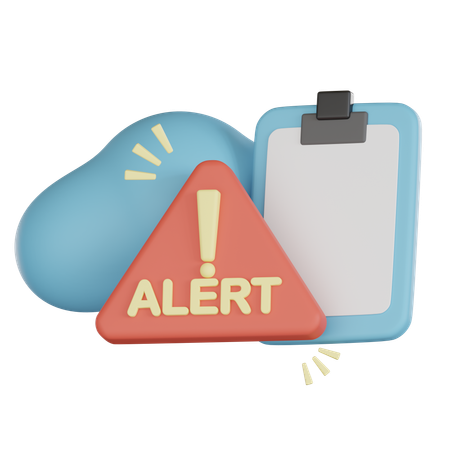 Panneau d'alerte avec presse-papiers  3D Icon