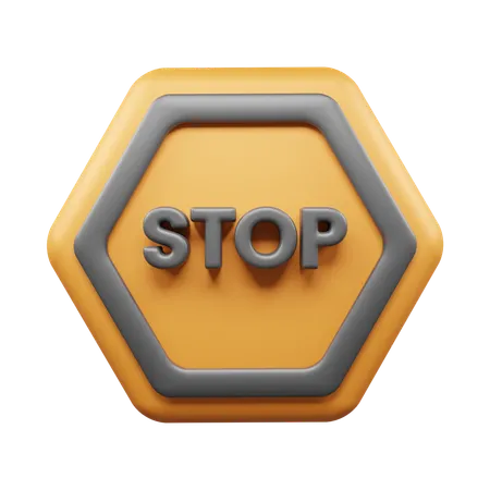 Panneau stop  3D Icon