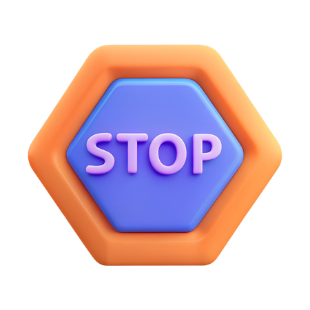 Panneau stop  3D Icon