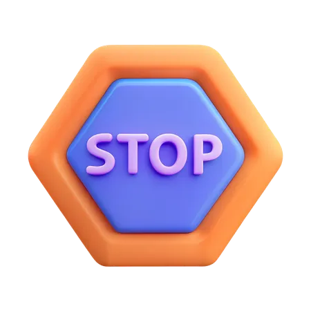 Panneau stop  3D Icon