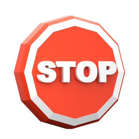 Panneau stop  3D Icon