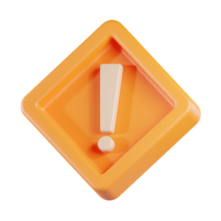 Panneau d'avertissement en forme de losange  3D Icon