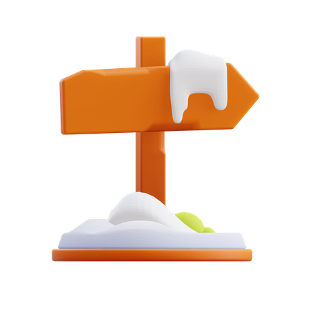 Panneau de direction enneigé  3D Icon