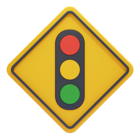 Panneau de signalisation de feux de circulation devant  3D Icon