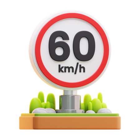 Panneau de limitation de vitesse  3D Icon