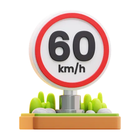 Panneau de limitation de vitesse  3D Icon