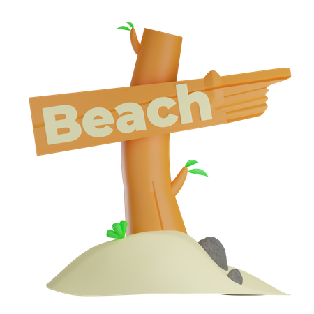 Panneau de plage  3D Illustration
