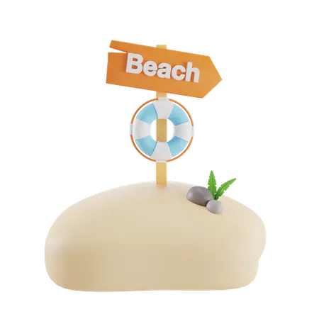 Signe de plage  3D Icon