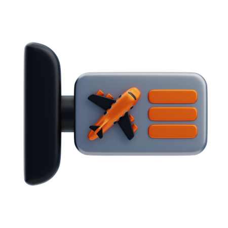 Panneau de porte d'embarquement à l'aéroport  3D Icon