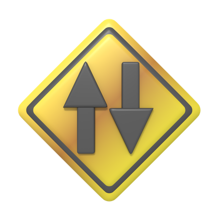 Panneau de signalisation à double sens  3D Icon