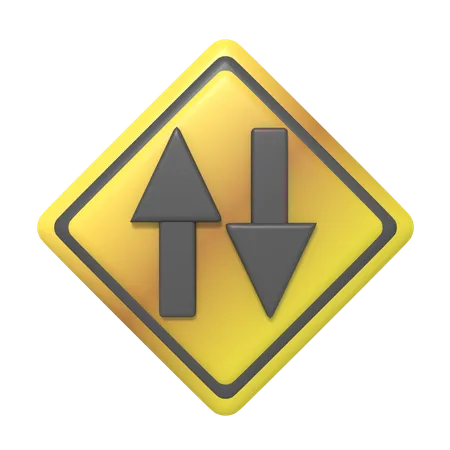 Panneau de signalisation à double sens  3D Icon