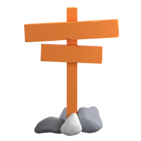 Panneau de signalisation en bois  3D Icon