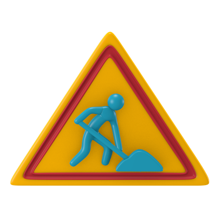 Panneau de travaux routiers  3D Icon