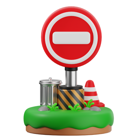 Pas de panneau d'entrée  3D Icon