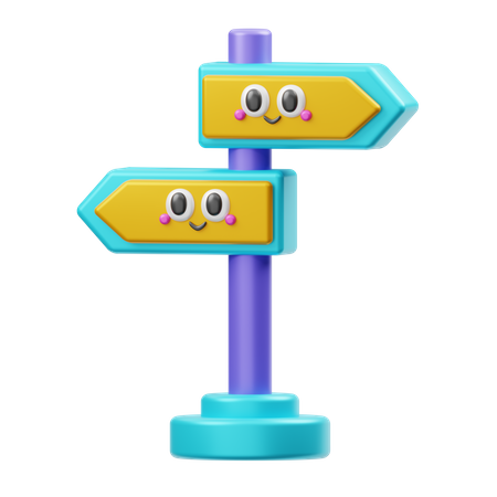 Panneau directionnel  3D Icon