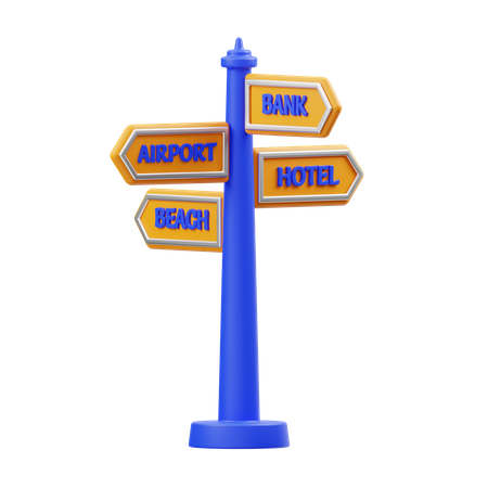 Panneau directionnel  3D Icon