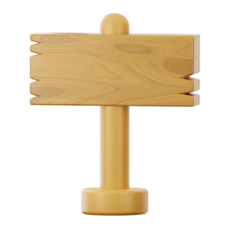 Panneau de signalisation en bois  3D Icon