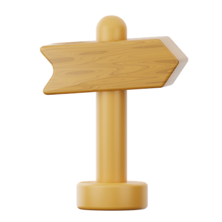 Flèche en bois signe direction droite  3D Icon