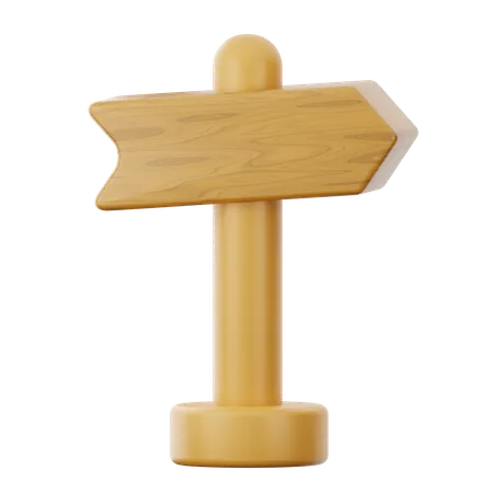 Flèche en bois signe direction droite  3D Icon