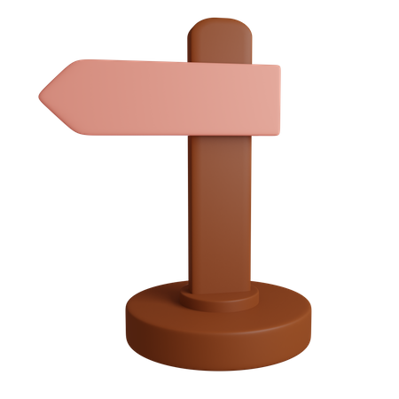 Panneau de signalisation à gauche  3D Icon
