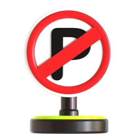 Panneau de signalisation d'interdiction de stationner  3D Icon