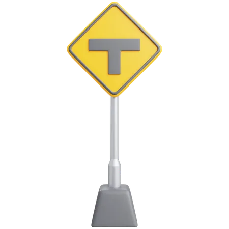 Panneau d'intersection en t  3D Icon