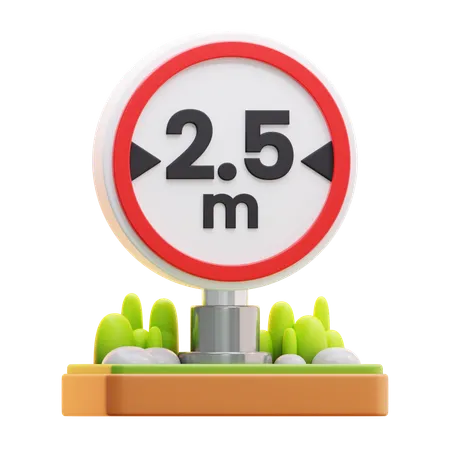 Panneau de limitation de largeur de véhicule  3D Icon