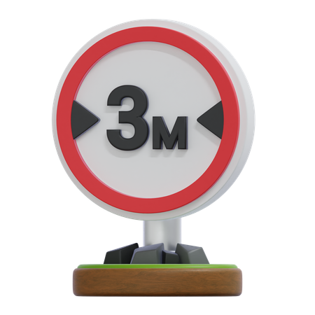 Panneau de limitation de largeur de véhicule  3D Icon