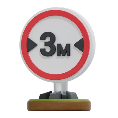 Panneau de limitation de largeur de véhicule  3D Icon