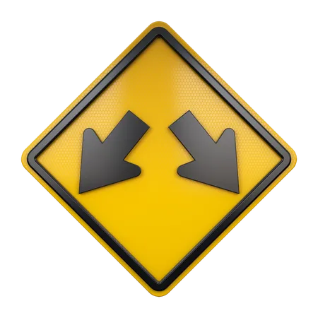 Signe d'obstacle à double flèche  3D Icon