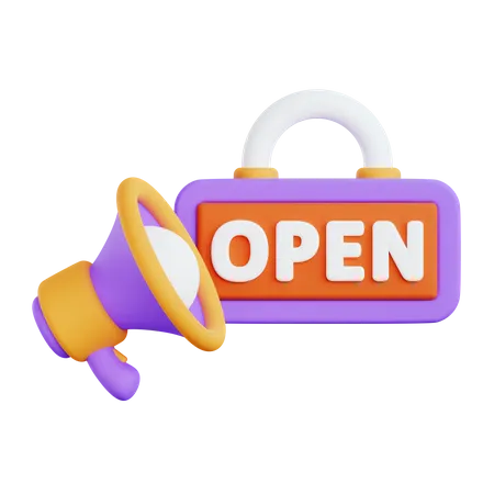 Panneau ouvert  3D Icon