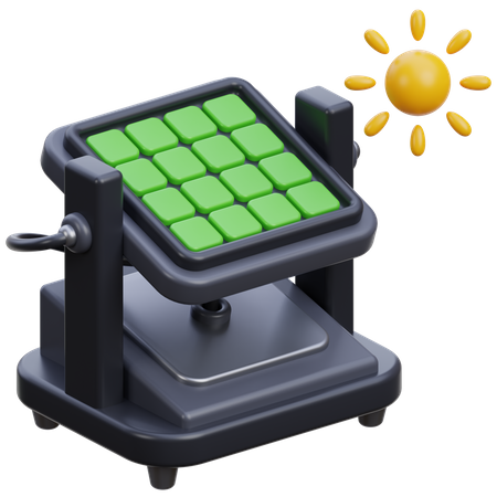 Panneau solaire avec soleil  3D Icon