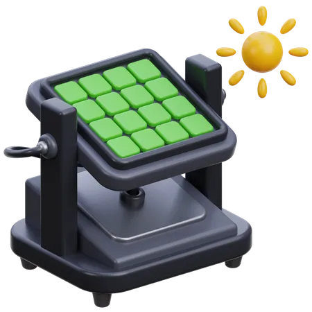 Panneau solaire avec soleil  3D Icon