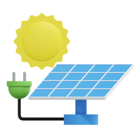 Énergie des panneaux solaires  3D Icon