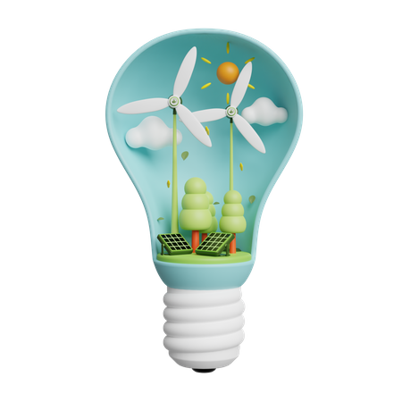 Panneau solaire et énergie éolienne  3D Icon