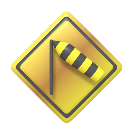 Signe de vent latéral  3D Icon