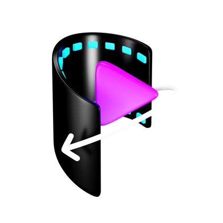 Panorama Video  3D Icon