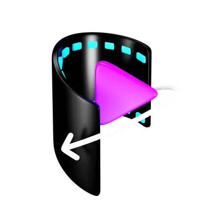 Panorama Video  3D Icon