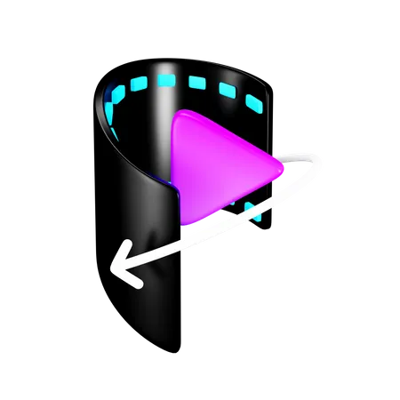Panorama Video  3D Icon