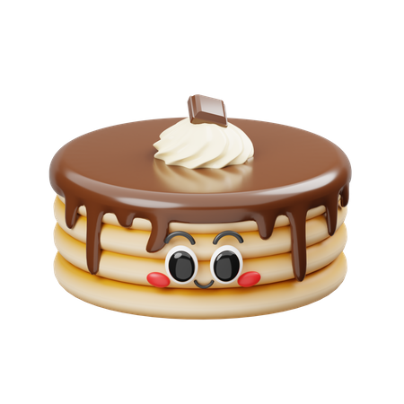 Panqueca de chocolate  3D Icon