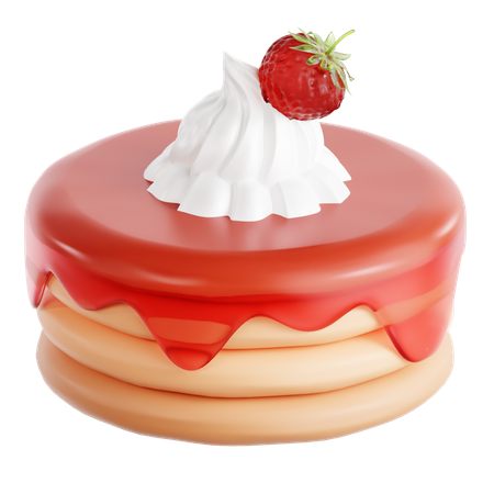 Panquecas de morango  3D Icon