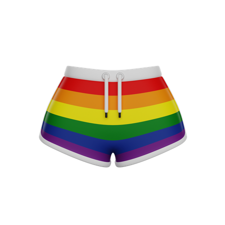 Pantalones cortos arcoiris  3D Icon