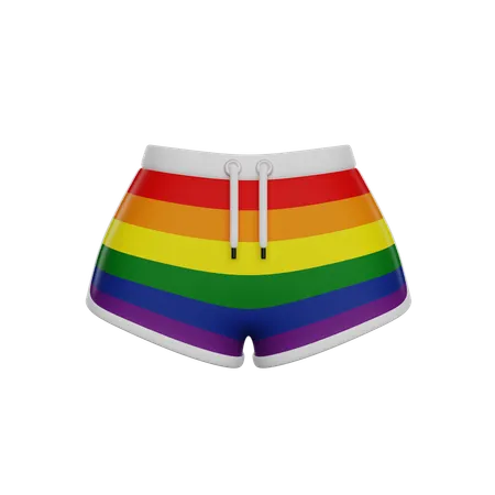 Pantalones cortos arcoiris  3D Icon